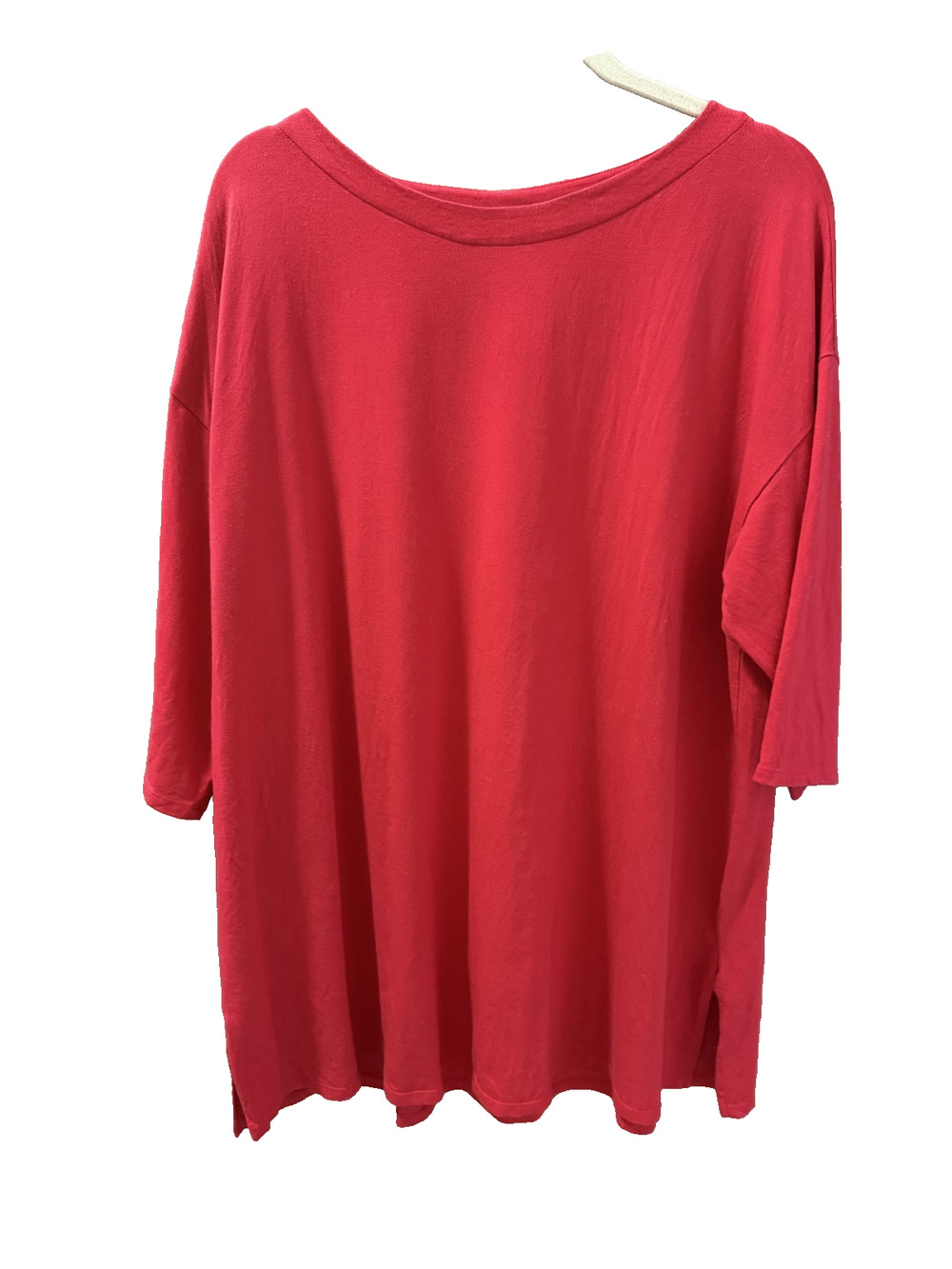 J Jill Luxe Supima cotton pleat-back tunic 2X Red Top Casual Coastal Relaxed